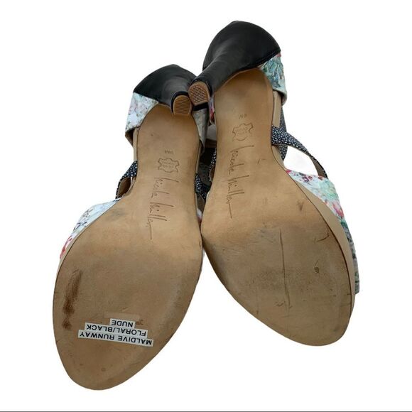 Nicole Miller Floral Cuff Ankle Platform Heels Sandals 9 - Picture 11 of 11